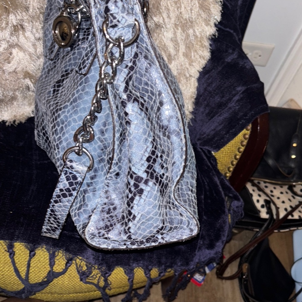 Michael Kors Hamilton Gray Python Print Tote - image 4